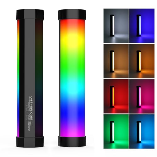 LUXCEO V8 LED Videoleuchte, RGB Lichtstab Fotografie,CRI 95+,eingebautem Akku 2000 mAh,3000K/6000K, Helligkeit 5–100% einstellbar, 4 Effekte für TikTok,Vlog,YouTube,Fotografie LUXCEO V8 LED Videoleuchte, RGB Lichtstab Fotografie,CRI 95+,eingebautem Akku 2000 mAh,3000K/6000K, Helligkeit 5–100% einstellbar, 4 Effekte für TikTok,Vlog,YouTube,Fotografie von uyled