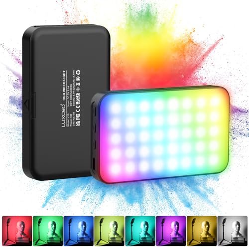 RGB LED Videoleuchte V10,LED Video Licht Dimmbare 3000K/6000K,Kamera Licht 8 Farben,3000mAh,CRI 95+,Foto Licht für DSLR Kamera Videofotografie Videokonferenz YouTube Fotografie Vlogs von uyled