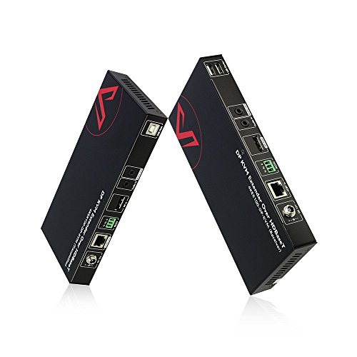 AV Access DisplayPort KVM Extender (HDBaseT) bis 100m, UHD 4K@30Hz DP KVM Extender, Bidirektionale RS232 und Einweg PoE, EDID Verwaltung, 2 Port USB 2.0, DP/Tastatur/Maus über Cat5e/6a Kabel von v AV Access