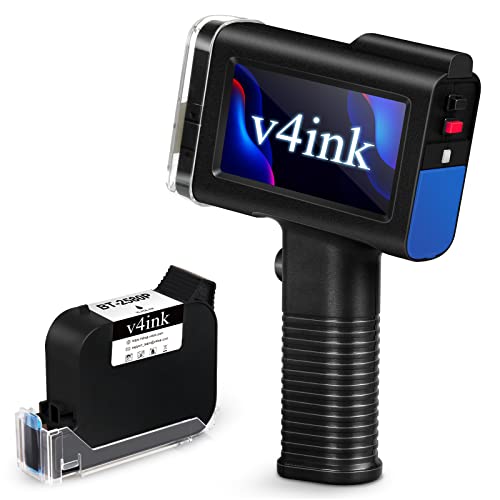 v4ink BENTSAI Handheld-Drucker BT-HH6105B2, tragbarer Handheld-Tintenstrahldrucker mit 4,3-Zoll-LED-Touchscreen Mobile Inkjet Coder QRCode Barcode Datum Logo Text auf jeder Oberfläche (BT-HH6105B2) von v4ink