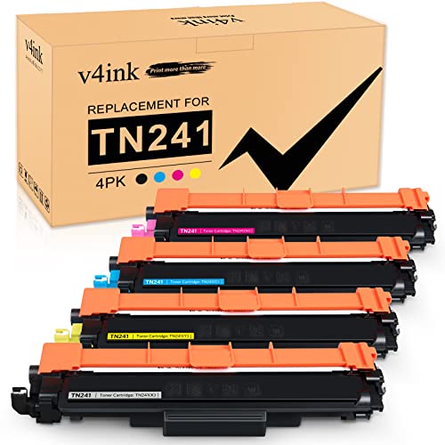 v4ink TN241 TN245 Kompatibel für Brother TN-241 TN-245 Toner für DCP-9022CDW DCP-9020CDW, MFC-9142CDN MFC-9332CDW, HL-3142CW HL-3152CDW HL-3140CW Drucker (TN241BK TN245C TN245Y TN245M 4-Packs) v4ink TN241 TN245 Kompatibel für Brother TN-241 TN-245 Toner für DCP-9022CDW DCP-9020CDW, MFC-9142CDN MFC-9332CDW, HL-3142CW HL-3152CDW HL-3140CW Drucker (TN241BK TN245C TN245Y TN245M 4-Packs) von v4ink