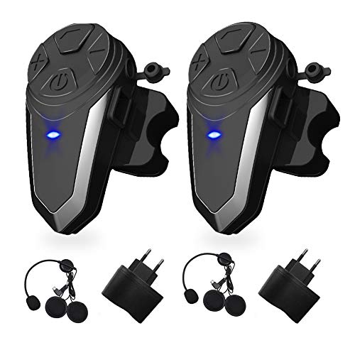 vFound BT-S3 1000m Motorrad-Intercom-Helm-Headset Echtzeit-Kommunikationssysteme Freisprech-FM-Radio wasserdichte Bluetooth-Intercom für 2 oder 3 Fahrer(2 Stück) von vFound