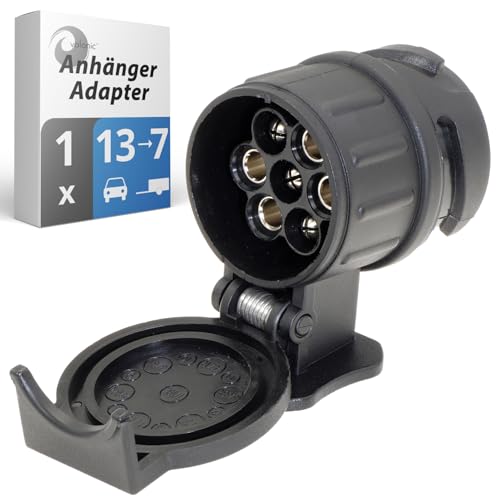 valonic Premium Anhänger Adapter - 13 auf 7 polig, schwarz - Auto zu Hänger, Adapter für Pkw, Kfz und LKW - kurz, Anhängerkupplung, Adapterstück valonic Premium Anhänger Adapter - 13 auf 7 polig, schwarz - Auto zu Hänger, Adapter für Pkw, Kfz und LKW - kurz, Anhängerkupplung, Adapterstück von valonic