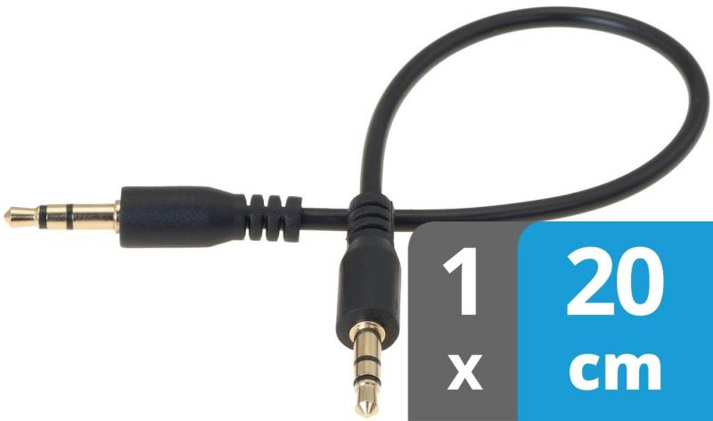 valonic valonic - AUX Kabel kurz, 20cm, 3,5 mm, Audiokabel, Klinke Audio-Kabel, 3,5-mm-Klinke, 3,5-mm-Klinke (20 cm), vergoldete 3,5mm Stecker von valonic