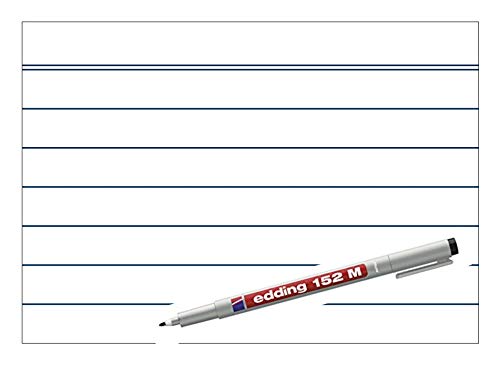 Karteikarten liniert A7 - wiederbeschreibbar - nass abwischbar - inkl. Stift - immerwährend - weiß - Moderationskarten wiederverwendbar (50) von vamani