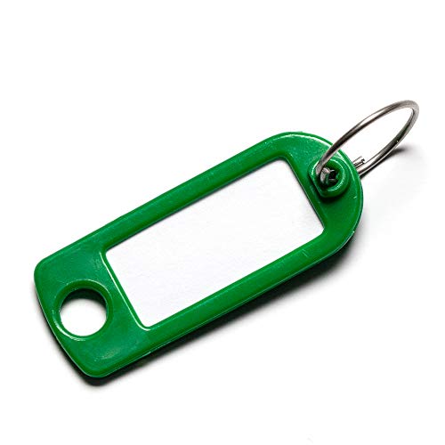 Schlüsselanhänger grün mit Schild und Ring - 5 Stück - Schlüsselschild zum Beschriften und Auswechseln - stabile Ausführung von van den Heuvel