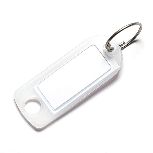 Schlüsselanhänger transparent mit Schild und Ring - 5 Stück - Schlüsselschild zum Beschriften und Auswechseln - stabile Ausführung von van den Heuvel