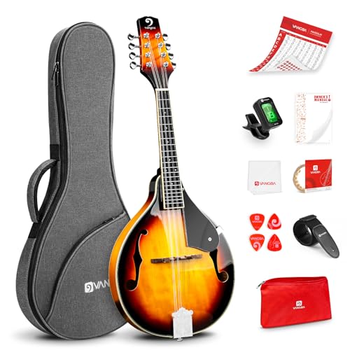 Vangoa Akustische Mandolinen Instrument 8 Saiten A-Stil Sunburst Mandoline Set für Anfänger Erwachsene Studenten Kinder mit Gigbag, Stimmgerät, Saiten, Plektren Vangoa Akustische Mandolinen Instrument 8 Saiten A-Stil Sunburst Mandoline Set für Anfänger Erwachsene Studenten Kinder mit Gigbag, Stimmgerät, Saiten, Plektren von vangoa