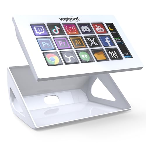 Stream Control Deck, Studio Controller, 15 Makro Tasten, Streaming Tastatur, anpassbare LCD Tasten, Aktionen in Apps und Software wie OBS, Twitch, YouTube auslösen, kompatibel mit Mac und PC von vapourd