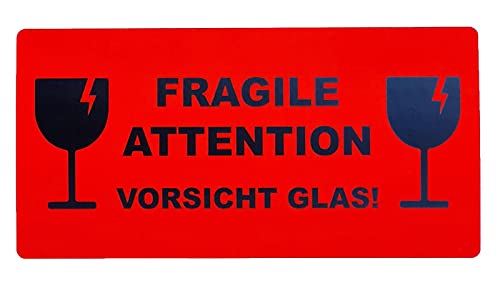 50 Aufkleber Etikett Versandaufkleber Fragile Attetion Vorsicht Glas von varivendo