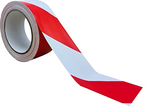 PVC-Warnband rot-weiß 50 mm x 33 m (33 m x 50 mm = 1 Rolle) von varivendo