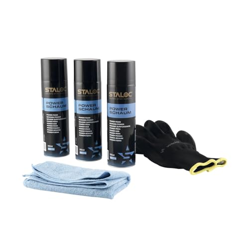 Staloc Powerschaum Set - Universal Schaumreiniger für hartnäckige Verschmutzungen, Allzweckreiniger Spray - 3x Reinigungsspray + 1x Mikrofasertuch Staloc Powerschaum Set - Universal Schaumreiniger für hartnäckige Verschmutzungen, Allzweckreiniger Spray - 3x Reinigungsspray + 1x Mikrofasertuch von vasalat