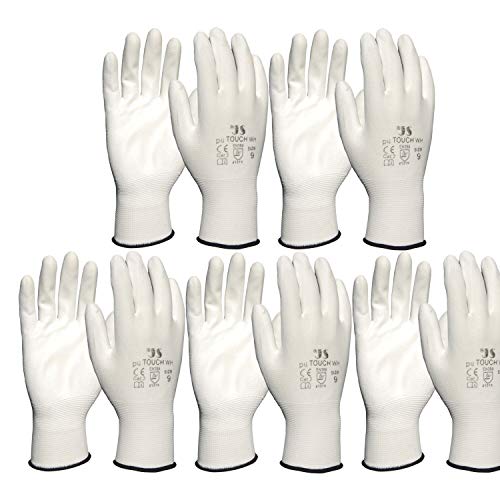 vasalat Arbeitshandschuh Staffl PU-Touch Schutzhandschuh weiß Größe 9/5 Paar von vasalat