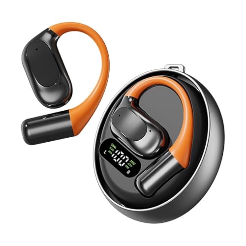 vashoy Bluetooth-Kopfhörer, Bluetooth 5.4-Sportkopfhörer, Open Ear übersetzungskopfhörer, IPX5 wasserdicht, Digitale Anzeige-LED, offener Typ, geeignet für Sport/Fitness/Laufen (Schwarz) von vashoy