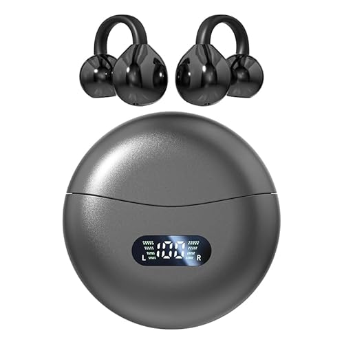 vashoy Bluetooth-Kopfhörer, Bluetooth 5.4-Sportkopfhörer, immersiver Bass, IPX5 wasserdicht, Digitale Anzeige-LED, offener Typ, geeignet für Sport/Fitness/Laufen (Schwarz) von vashoy