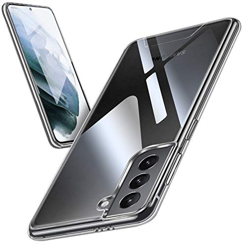 vau Clear-Case kompatibel mit Samsung Galaxy S21 (6.2") - Hülle aus Plextanium PC (durchsichtig hart Anti-gelb) + Silikon (transparent weich) Handyhülle von vau