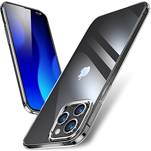 vau Clear Case kompatibel mit iPhone 13 Pro Max (6.7“) – Hülle einteilig mit Glas - Rückseite (durchsichtig hart Anti-gelb) & Rahmen aus Silikon (Schutzhülle transparent weich) von vau