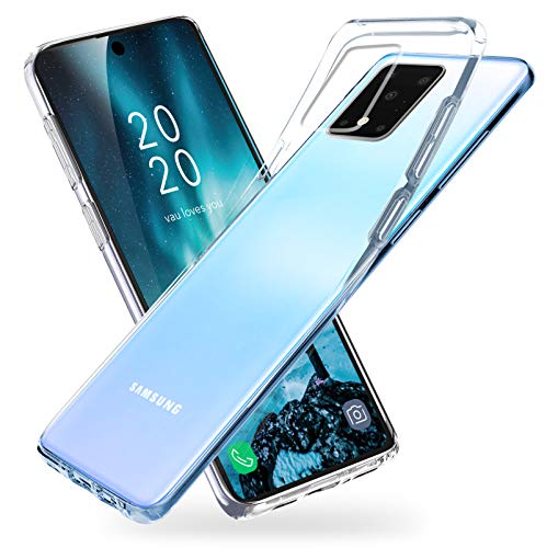 vau Hülle kompatibel mit Samsung Galaxy S20 (6.2") – SoftGrip transparent weiches Silikon-Case Handyhülle dünn durchsichtig Clear (S 20/2020) von vau