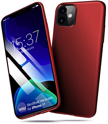 vau Hülle passend für Apple iPhone 11 (6.1) - Slim-Shell hart dünn rot Hard-Case Handyhülle Schutzcase (LCD 2019) von vau