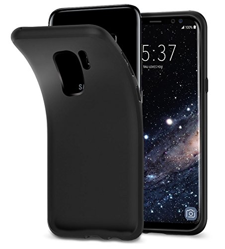 vau Hülle passend für Samsung Galaxy S9 Plus - SoftGrip CaseHandy Schutz-Hülle Silikon Rückseite (matt schwarz) von vau