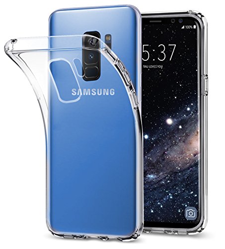 vau Hülle passend für Samsung Galaxy S9 Plus - SoftGrip CaseHandy Schutz-Hülle Silikon Rückseite (transparent Clear) von vau