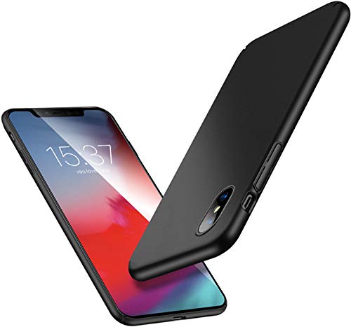 vau Hülle passend für iPhone XS Max - Slim-Shell Case Handyhülle Schutzcase dünn matt schwarz (kompatibel zu Apple iPhone 10s Plus 6.5 OLED 2018) von vau