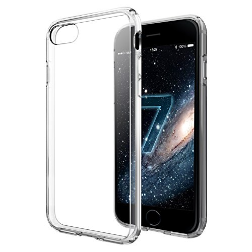 vau Hybrid Case Hülle passend für iPhone 7/8 (diamantschwarz) - Schutzhülle transparent - stabile Rückseite und Flexibler Rahmen mit Airbagfunktion von vau