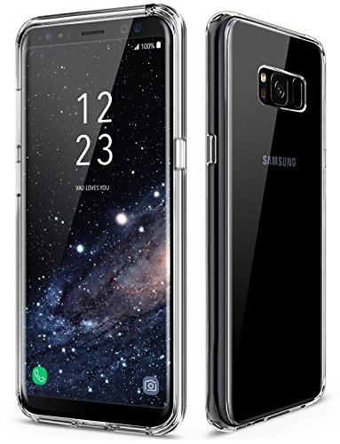 vau Hybrid Schutzhülle passend für Samsung Galaxy S8 - Hülle transparent Handy Schutz-Tasche kombiniert Hard-Case mit Silikon Bumper (einteilig Clear) von vau