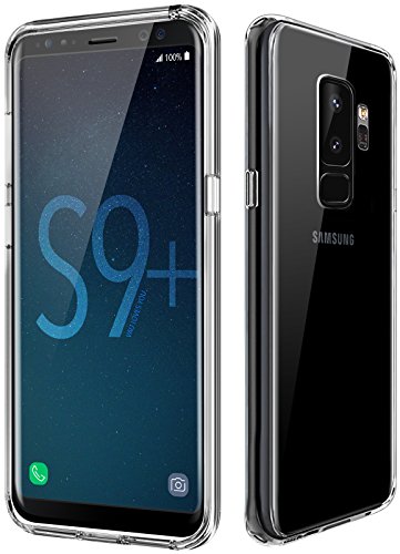 vau Hybrid Schutzhülle passend für Samsung Galaxy S9 Plus - Hülle transparent Handy Schutz-Tasche kombiniert Hard-Case mit Silikon Bumper (einteilig Clear) von vau