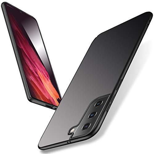 vau Slim Case kompatibel mit Samsung Galaxy S21 Plus (6.7“) – Hülle hart dünn matt schwarz Handyhülle von vau