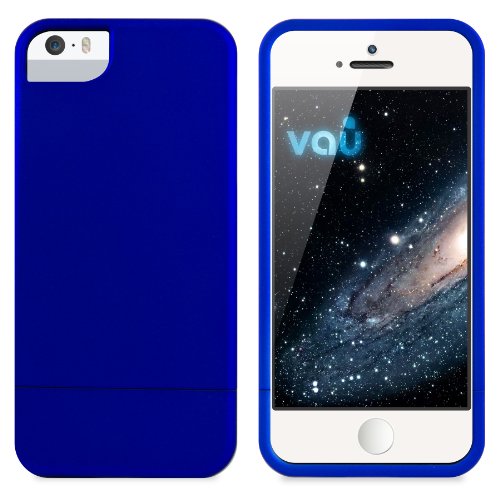 vau Snap Case Slider Hülle - matt blau - zweigeteiltes Hard-Case kompatibel zu Apple iPhone 5, 5S und iPhone SE (Harte Handyhülle innen weich gefüttert) von vau