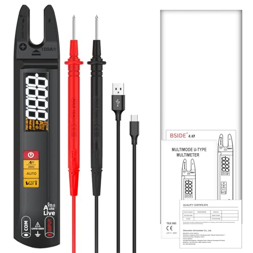 Digital Multimeter mit Offene Stromzange AC DC Wiederaufladbar Großes Display Automatisches Messzange Multimeter Klein Mini für Strom Spannung Ohm Durchgang, NCV Hz Diode Kapazitätsmessung Digital Multimeter mit Offene Stromzange AC DC Wiederaufladbar Großes Display Automatisches Messzange Multimeter Klein Mini für Strom Spannung Ohm Durchgang, NCV Hz Diode Kapazitätsmessung von veco chajor