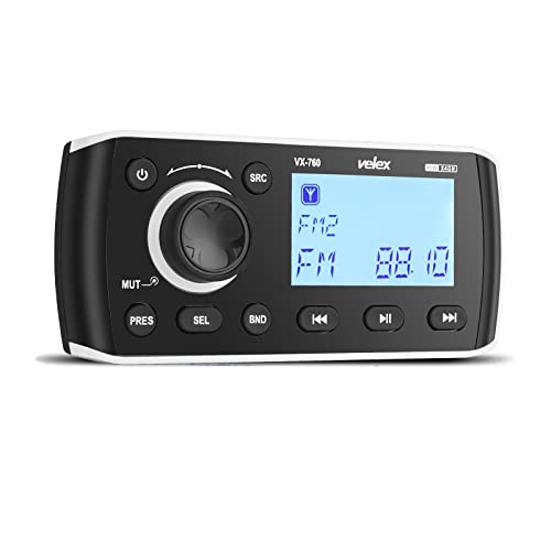 Marine Digital Media Receiver mit wetterfestem Marine Stereo System mit drahtloser Fernbedienung, Verstärker, Bluetooth, DAB+/AM/FM Radio von velex