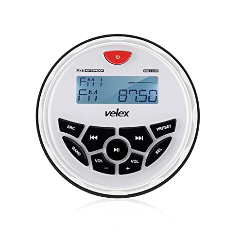 Wasserdicht Bluetooth Marine Stereo-Empfänger mit MP3 Player am AM/FM Radio und USB für Streaming Musik auf Booten Golf Carts ATV UTV und Spa Hot Tubs von velex