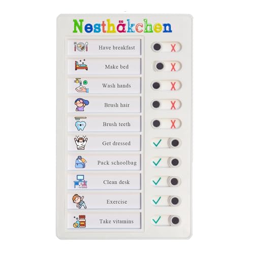 Checklist Board, Stick-On Task List, Aufgabenliste zum Aufkleben, wiederverwendbares Memoboard für Kinder,Aufgabenplaner Kinder, Aufgabenliste für Kinder (Nesthäkchen) von vellichor