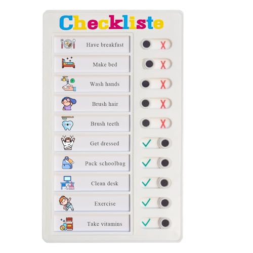 Checklist Board, Stick-On Task List, Aufgabenliste zum Aufkleben, wiederverwendbares Memoboard für Kinder,Aufgabenplaner Kinder, Aufgabenliste für Kinder (Checkliste) von vellichor