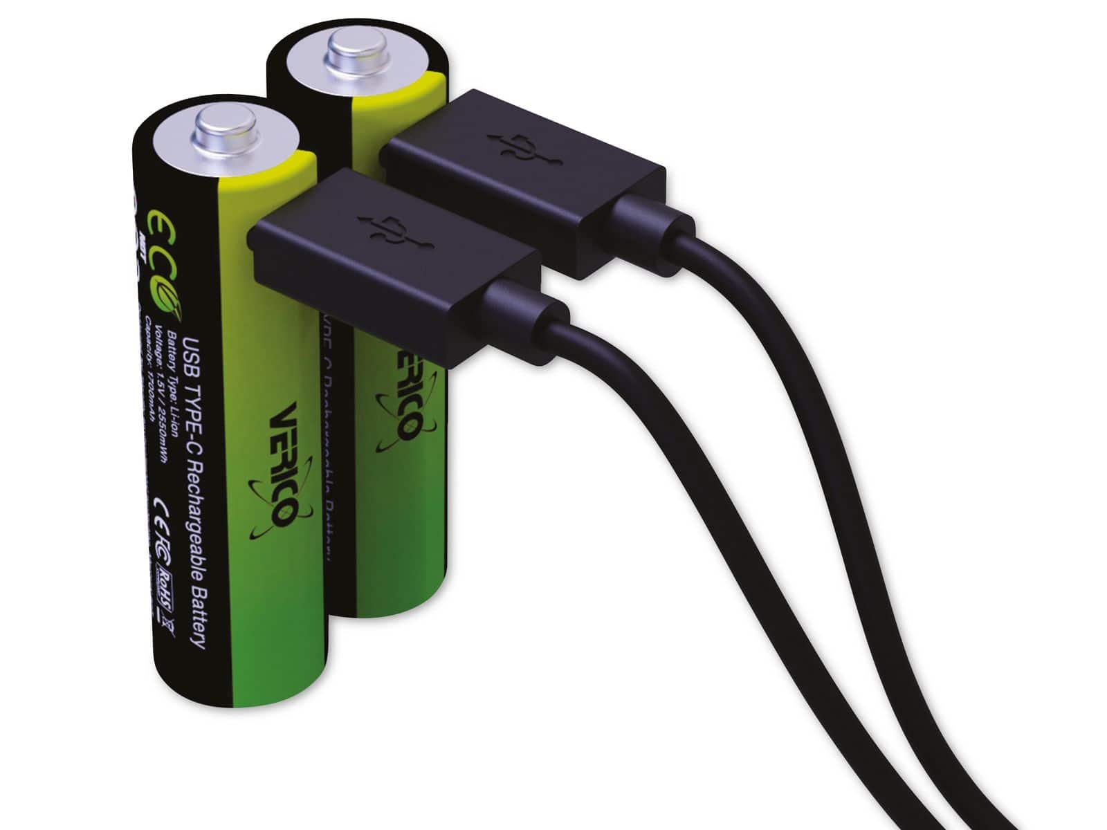 VERICO LiIon-Akku Loop Energy AA, mit USB-C Buchse, 2er Pack von verico