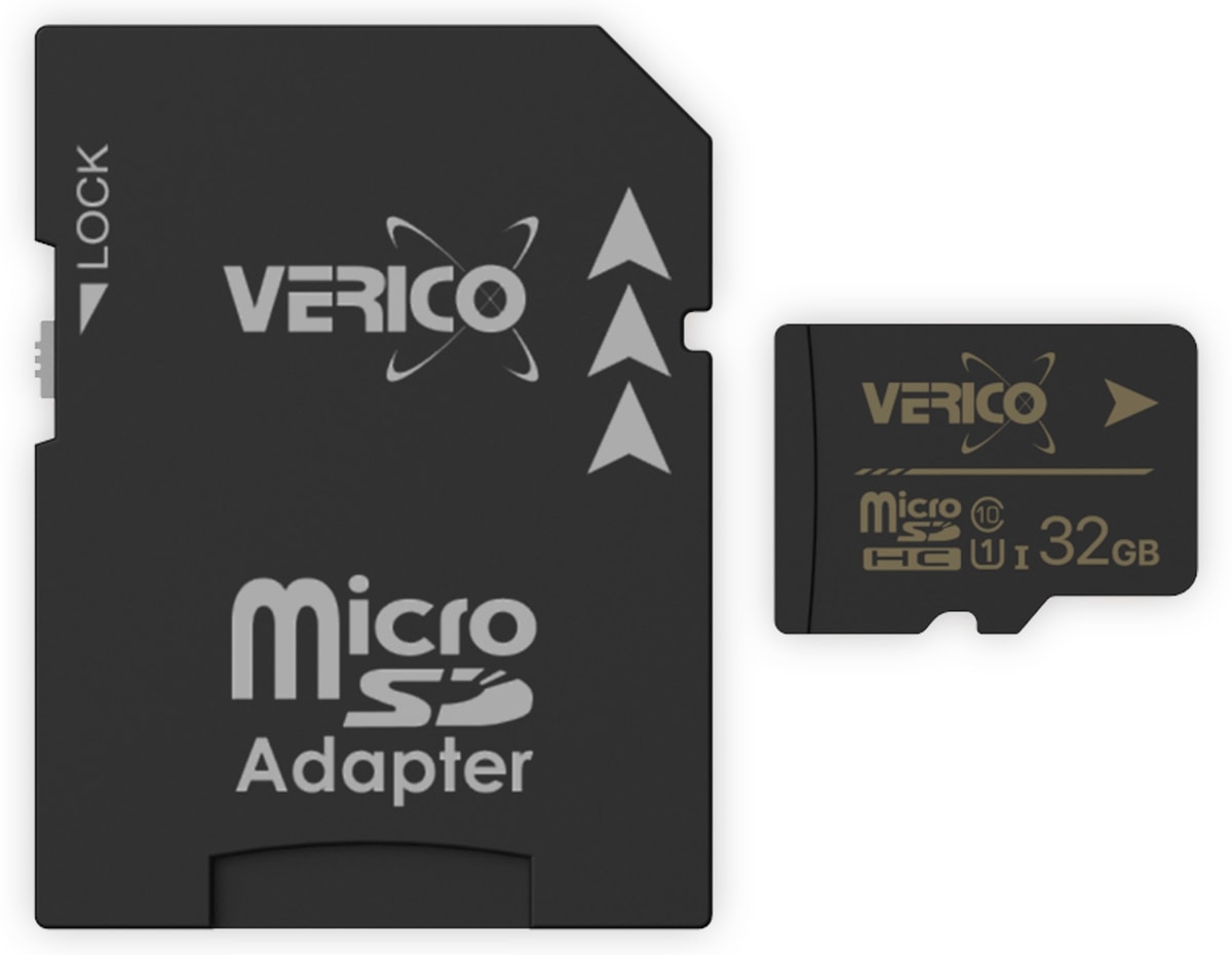 VERICO microSDHC Speicherkarte 32GB, Class 10, UHS-I, mit Adapter von verico