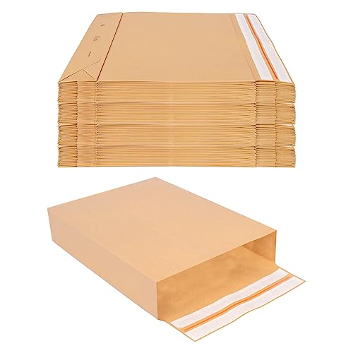 100 Faltentaschen 500x400x100 mm mit Klotzboden, doppelte Haftklebung und Aufreißfaden Versandtasche von verpacking