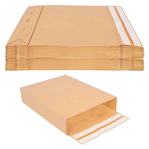 50 Faltentaschen 570x450x100 mm mit Klotzboden, doppelte Haftklebung und Aufreißfaden Versandtasche von verpacking