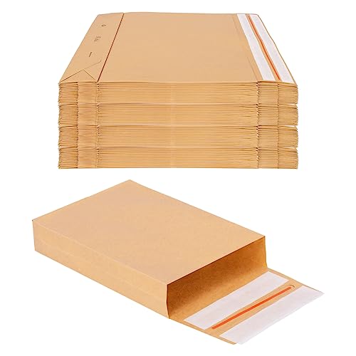 verpacking 100 Faltentaschen 350x250x50 mm mit Klotzboden, doppelte Haftklebung und Aufreißfaden Versandtasche von verpacking