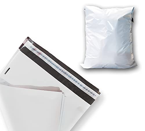 verpacking 100 Versandtüten Coex Versandbeutel für Kleidung Versandtaschen 550 x 750 mm [60my] Weiß/Schwarz Blickdicht Selbstklebend Verpackungstüten Folienversandtaschen von verpacking