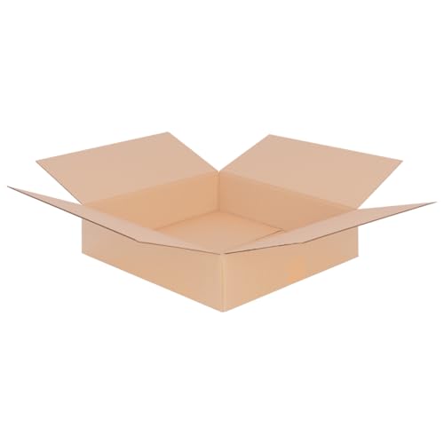 verpacking Faltkartons 395 x 395 x 90 mm Braun (Außenmaß 400 x 400 x 100 mm) KK 91 1-wellig Versandkarton für mittelgroße Waren DHL Paket DPD GLS Hermes Kartons (75 Stück) von verpacking