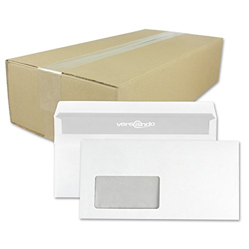 versando 1.000 Briefumschläge DIN lang mit Fenster mF selbstklebend sk Fensterbriefumschläge 22 x 11 cm weiß versando 1.000 Briefumschläge DIN lang mit Fenster mF selbstklebend sk Fensterbriefumschläge 22 x 11 cm weiß von versando