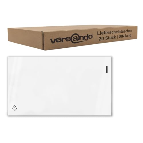 versando 20 Lieferscheintaschen Dokumententaschen Begleitpapiertaschen DIN lang transparent selbstklebend versando 20 Lieferscheintaschen Dokumententaschen Begleitpapiertaschen DIN lang transparent selbstklebend von versando