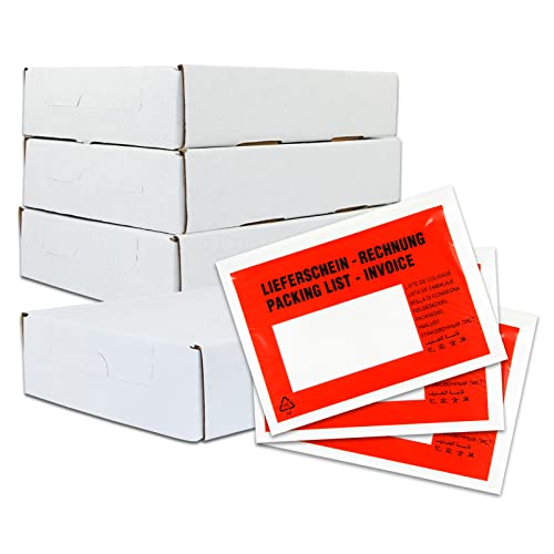 versando 4x 250 Stück Lieferscheintaschen C6 selbstklebend Dokumententaschen Begleitpapiertaschen rot/schwarz bedruckt Lieferschein/Rechnung in Spenderbox versando 4x 250 Stück Lieferscheintaschen C6 selbstklebend Dokumententaschen Begleitpapiertaschen rot/schwarz bedruckt Lieferschein/Rechnung in Spenderbox von versando