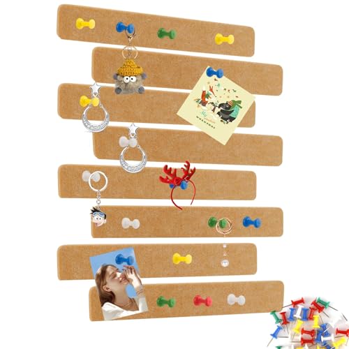 8PCS Filz Pinnwand Selbstklebend Mit 35 Pinnnadeln,Pinnwand Bar Streifen Filzboard Memotafeln,Pinnwand Bar Streifen Korkplatte,Tafelfolie Selbstklebend,Korkplatten Für Die Wand,Pinnwandnadeln von veyaltedl