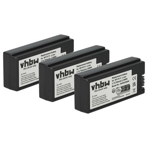 vhbw 3X Akku kompatibel mit Sony Cyber-Shot Pro DSC-V1 Kamera (700 mAh, 3,6 V, Li-Ion) von vhbw