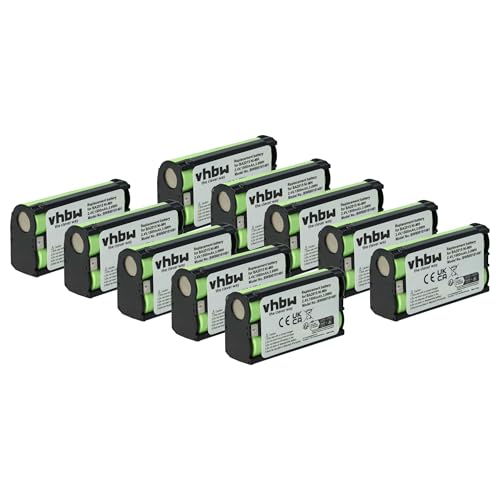 vhbw 10x Akku kompatibel mit Sennheiser EW 372 G3, EW 372 G2, EW 365 G4, EW 365 G3 Wireless Headset Kopfhörer (1500 mAh, 2,4 V, NiMH) von vhbw