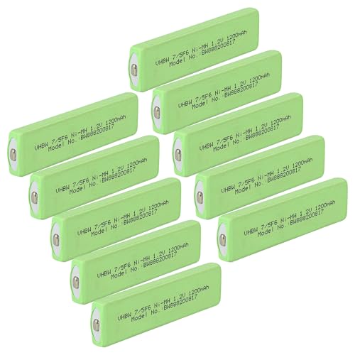 vhbw 10x Akkuzelle kompatibel mit Iriver SlimX iMP-550, iMP-350, iMP-400 CD Player (1100 mAh, 1,2 V, NiMH), Akku 7/5F6, Button Top von vhbw